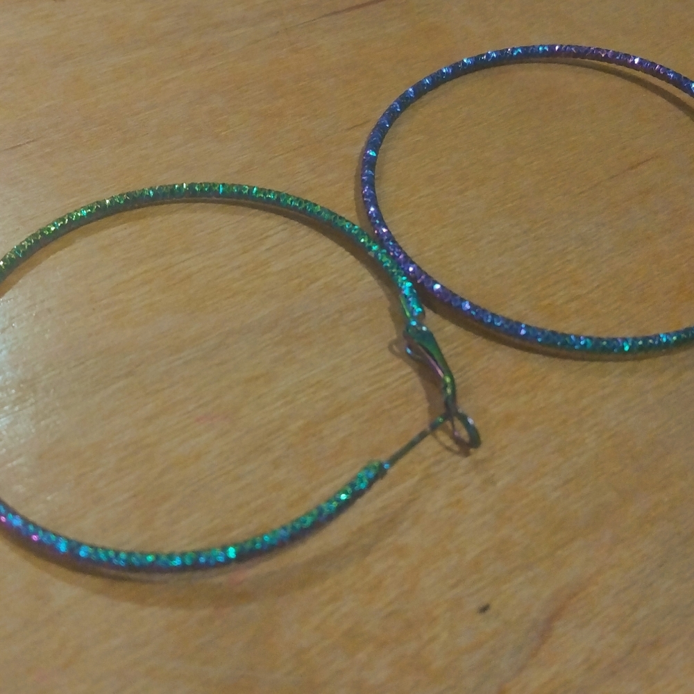 Colorful whoop earrings